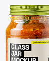 Clear Glass Jar with Tomato Chutney Mockup
