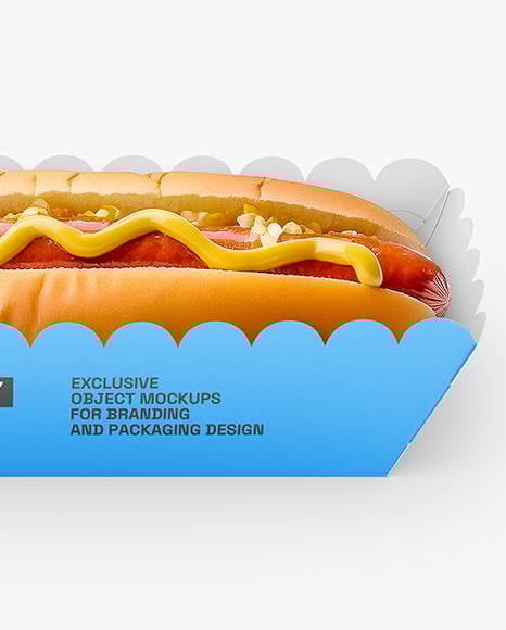 Paper Tray with Hot Dog Mockup