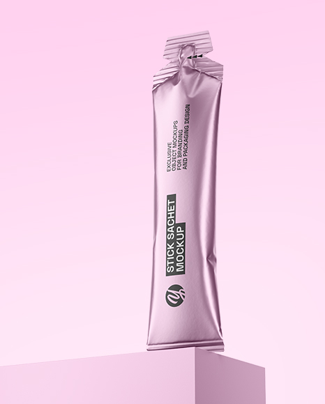 Metallic Stick Sachet Mockup