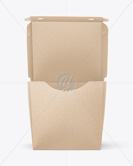 Opened Kraft Paper Food Box Mockup