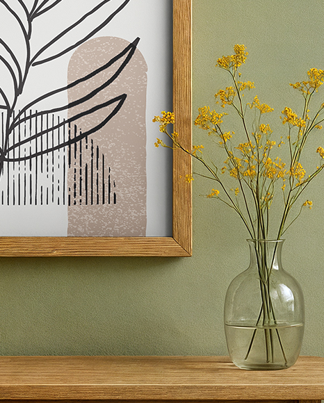 Framed Poster in a Living Room Mockup