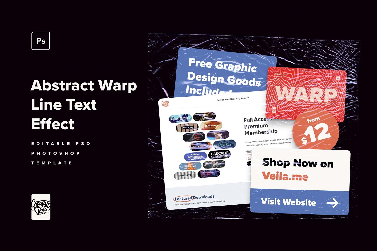 Abstract Warp Line Text Effects