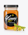 Clear Glass Jar with Linden Honey Mockup