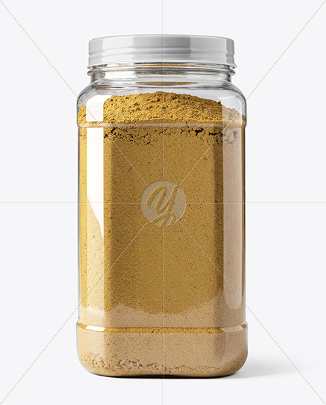 Plastic Jar Filled Asafoetida Spice Mockup
