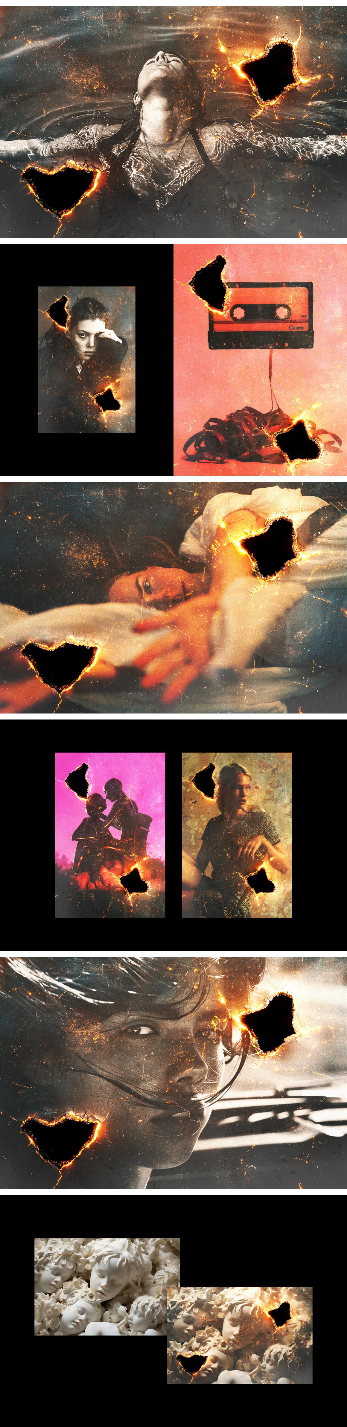 Nostalgia Burn Paper Photo Effect