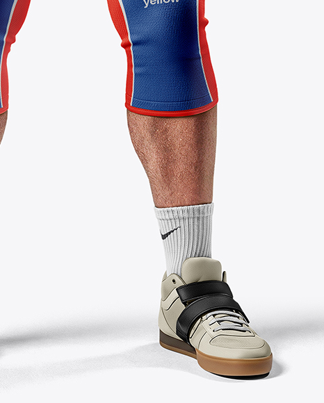 Man Wearing Weightlifing Suit with Singlet and Shirt Mockup