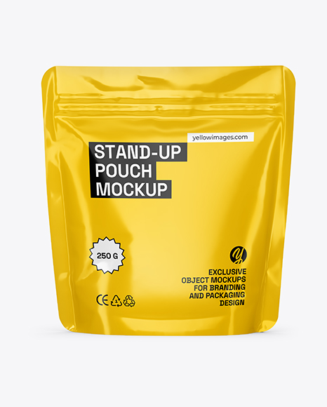 Glossy Stand-up Pouch Mockup