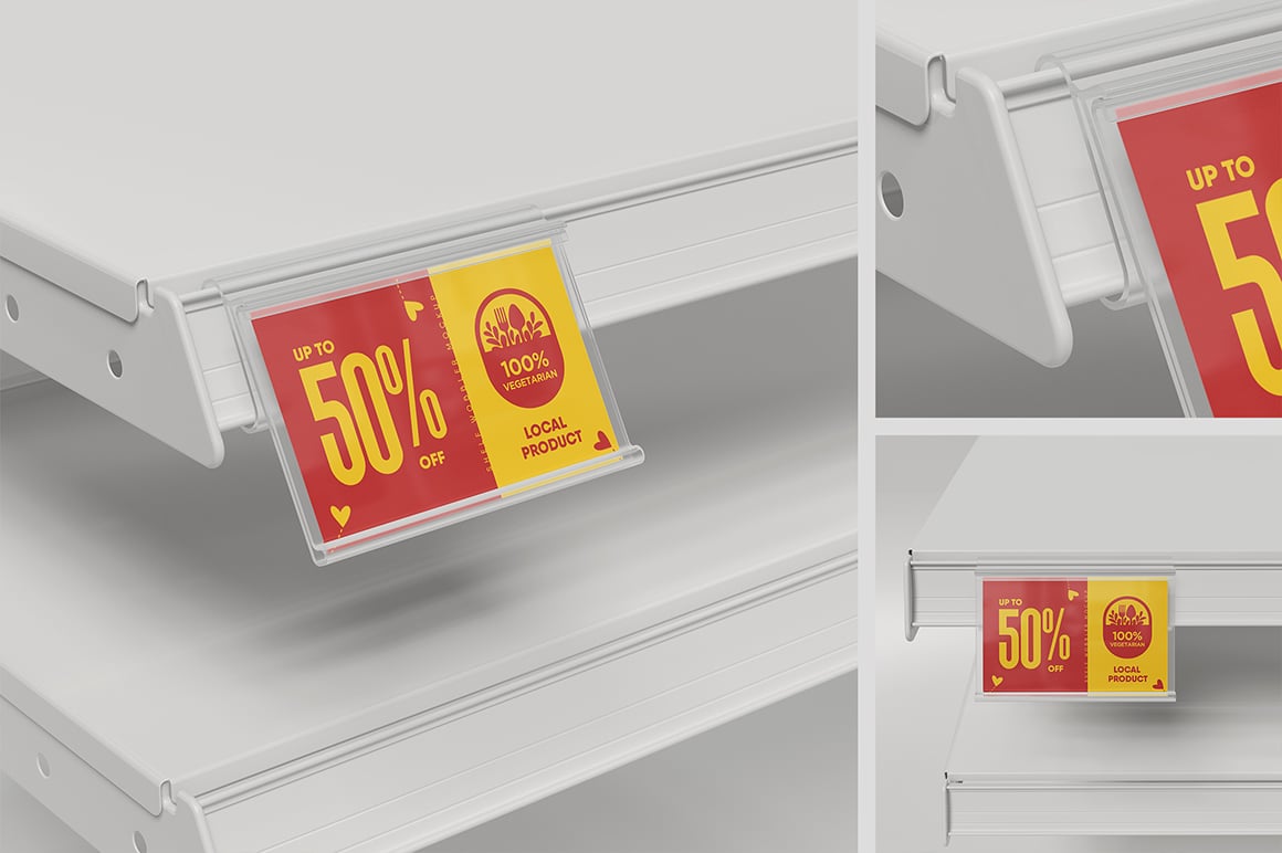 Hinged Shelf Talker Mockup