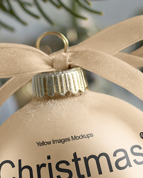 Matte Christmas Ball with Bow Mockup