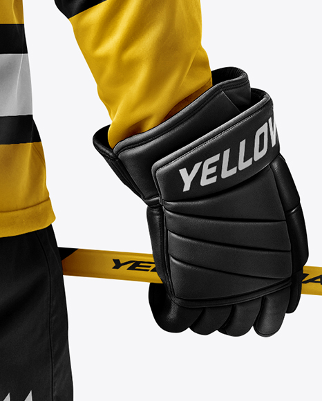 Man Wearing Full Ice Hockey Kit Mockup