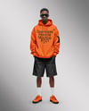 Black Man Wearing Hoodie and Shorts Mockup