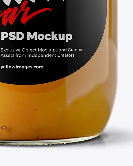 Clear Glass Jar with Apple Butter Mockup