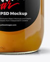 Clear Glass Jar with Apple Butter Mockup