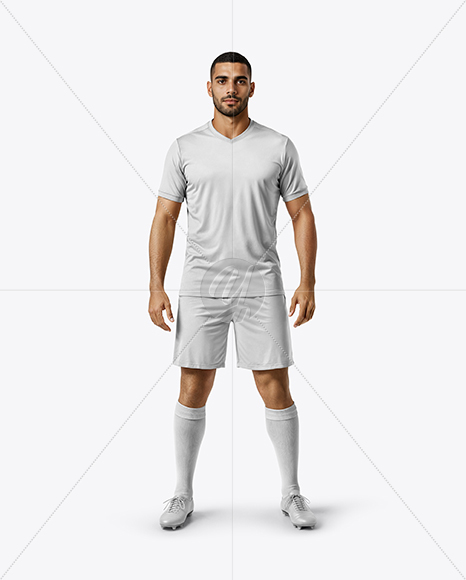 Soccer Player Wearing Jersey and Shorts Mockup