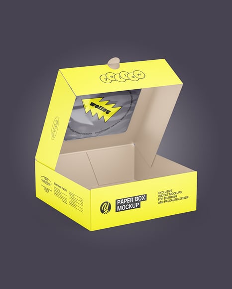 Paper Cake Box Mockup