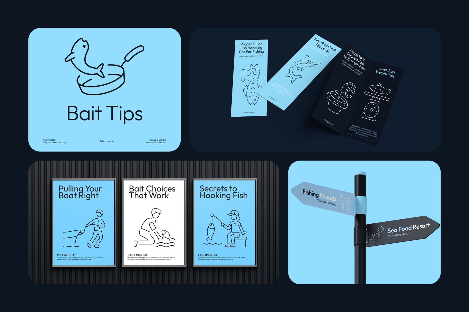 Fishing Icon Art Set