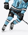 Man Wearing Full Ice Hockey Kit Mockup