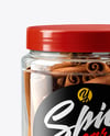 Plastic Jar with Cinnamon Sticks Mockup