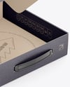 Kraft Paper Box with Plastic Handle Mockup