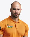 A Man Wearing a Polo Shirt and Pants Mockup