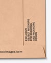 Kraft Paper Envelope with Letter Mockup – Top View