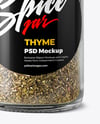 Glass Spice Jar with Thyme Mockup