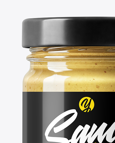 Jar with Dijon Mustard Mockup