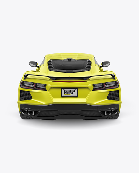Sport Car Mockup - Back View - Vehicle wrap mockup