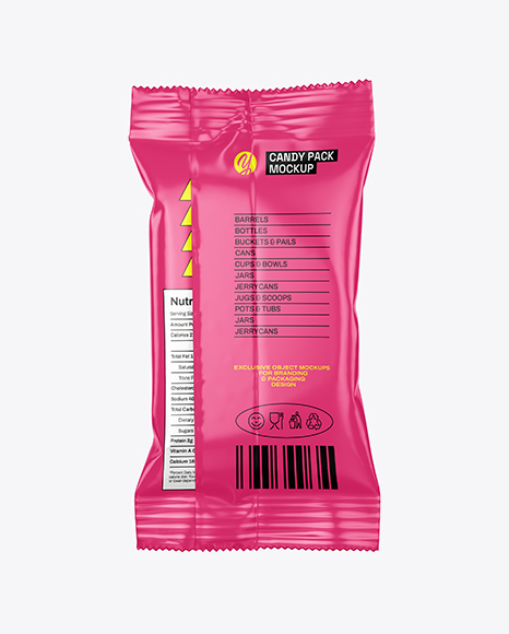Glossy Candy Pack Mockup - Back view