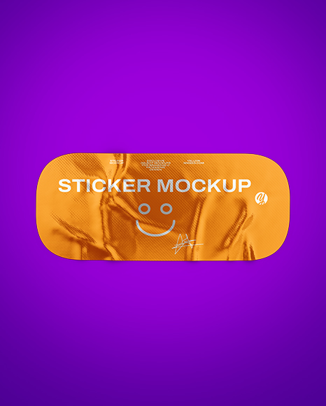 Iridescent Rectangle Sticker Mockup