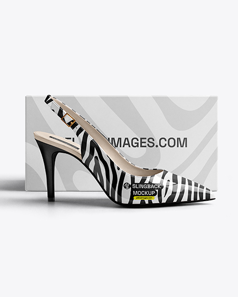 Glossy Slingback with Shoe Box Mockup - Shoe+Box+Mockup+2018+|+Free+Mockup