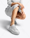 Woman Wearing Dress and Sneakers Mockup