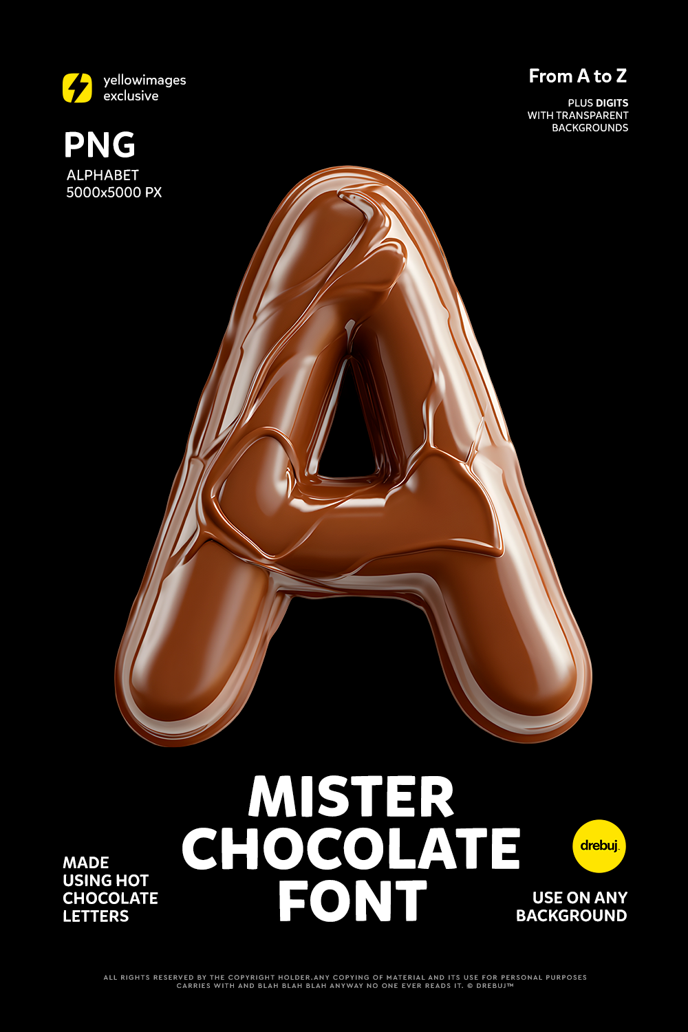 Mister Chocolate Font : Geometric 3D Alphabet PNG