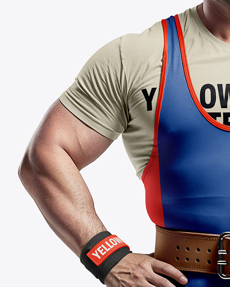 Man Wearing Weightlifing Suit Mockup
