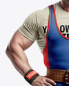 Man Wearing Weightlifing Suit Mockup