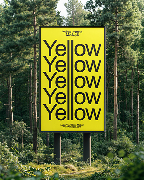 Stand with Poster in The Forest Mockup