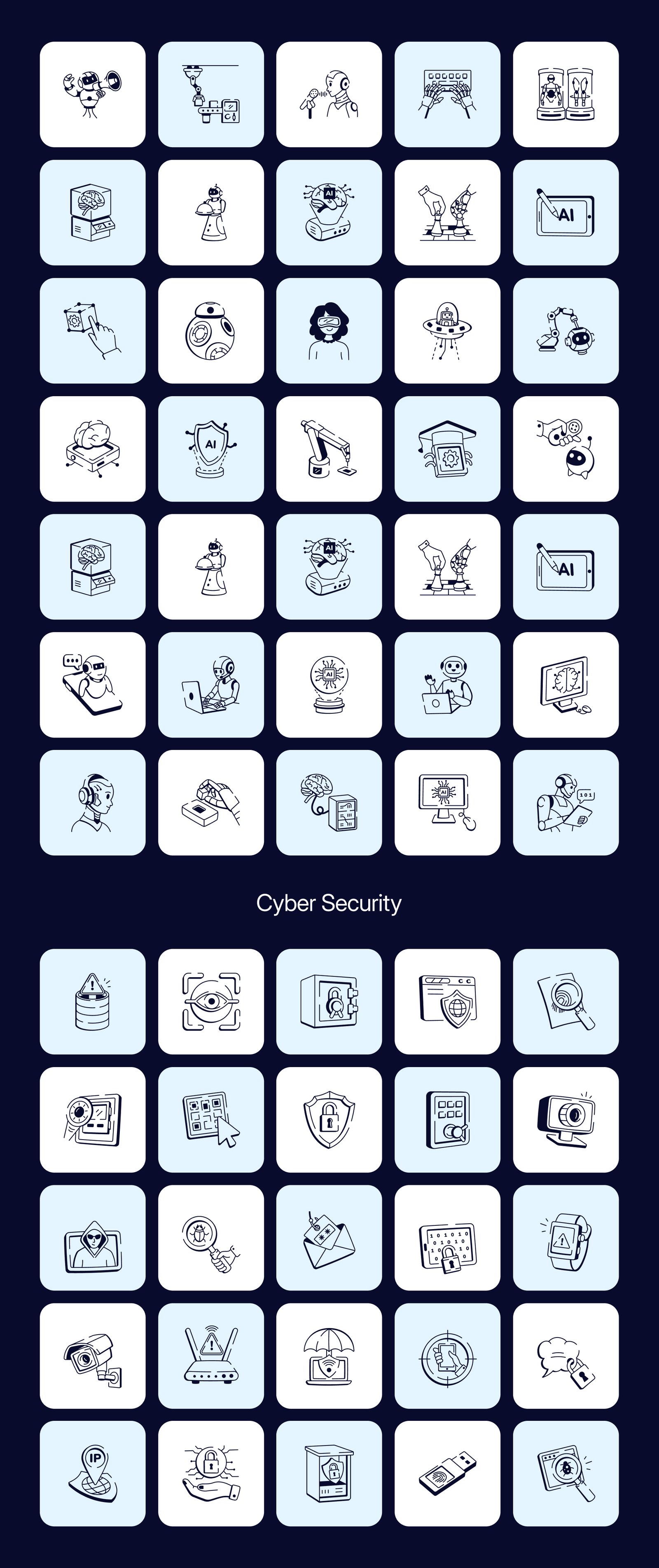 Business and Tech Doodle Icons