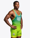 Afro-American Man Wearing Wrestling Uniform Mockup