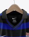Soccer Polo Jersey on a Wooden Hanger Mockup