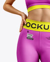 Woman Wearing a Crop Top and Leggings Mockup