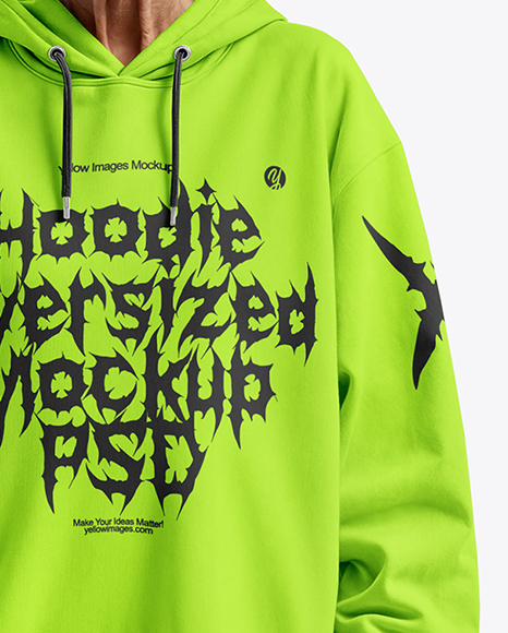 Old Woman Wearing Oversized Hoodie & Sweatpants Mockup