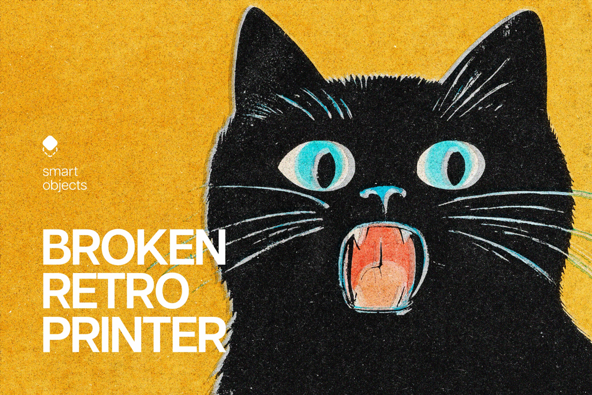 Broken Retro Printer Design Effect