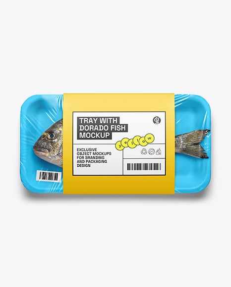 Foam Tray with Dorado Fish Mockup - Packaging mockups