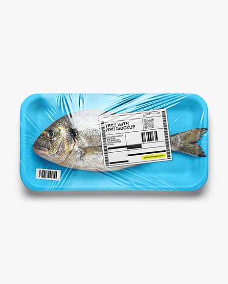 Foam Tray with Dorado Fish Mockup