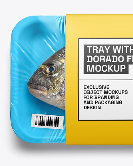 Foam Tray with Dorado Fish Mockup