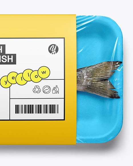 Foam Tray with Dorado Fish Mockup
