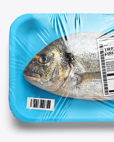 Foam Tray with Dorado Fish Mockup
