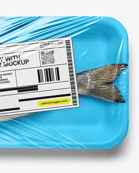 Foam Tray with Dorado Fish Mockup