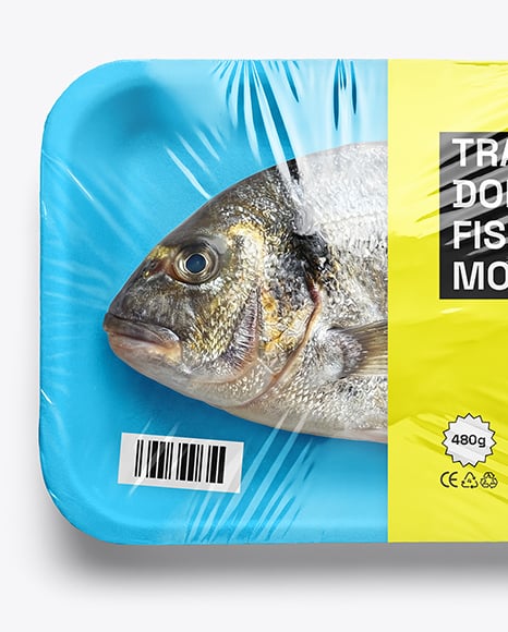 Foam Tray with Dorado Fish Mockup