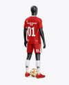 Full Soccer Kit Mockup - Back Half Side View